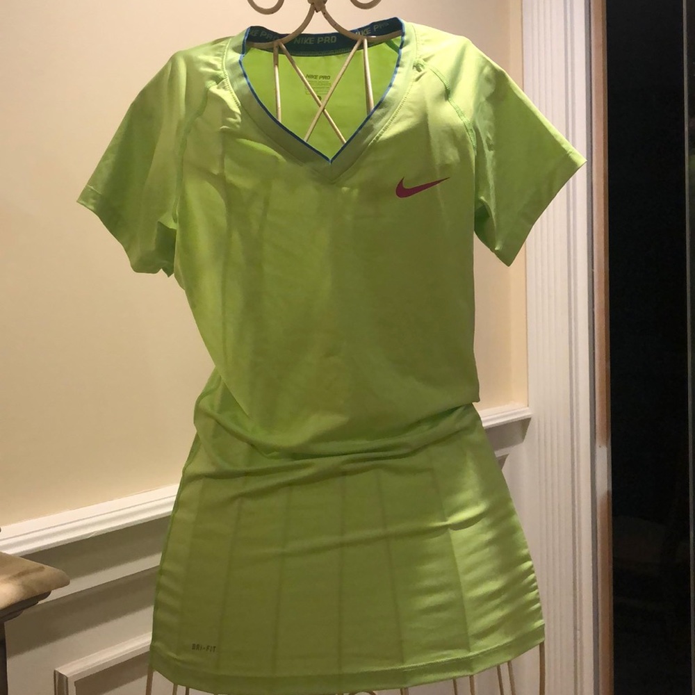 Nike dri-fit lime green workout tee